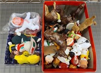 2 Boxes of Unsorted Plastic Christmas Figurines