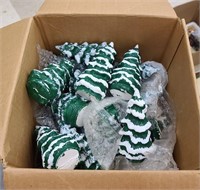 Box of Handpainted Christmas Trees