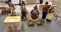 Harvest Décor (5) Figurines (2) Set Candle Holder