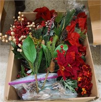 Box of Holiday Accents, Flowers, & Berries