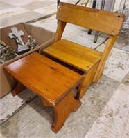 Doll Sized Handmade Chair and Stool