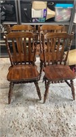 Set of Four Pine Dining Chairs