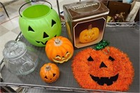 Pumpkin Candle Holder / Candy Dish w Lid