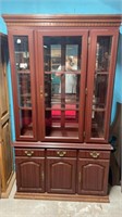 Two Piece Cherry China Cabinet