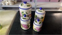 Set of Four Fruit Canisters