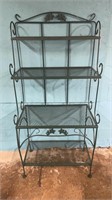 Green Wrought Iron Bakers Rack