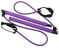 Pilates Bar Kit with Resistance Band, Purple