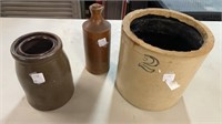 Stoneware Jar, J Bourne & Son Bottle, #2 Jar