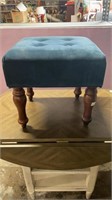 Ottoman with Blue Upholstery