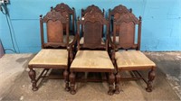 Set of Six Feudal Walnut Chairs