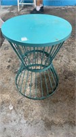 Small Turquoise Metal Side Table