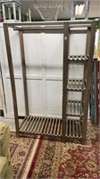 Wood Clothes Rack with Shelves