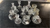 Assortment of Clear Candleholders