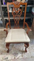 Mahogany Claw Foot Arm Chair
