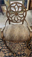 Gold Arm Chair with Leopard Upholstery