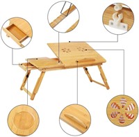 Adjustable Bamboo Bed Tray Table, Foldable