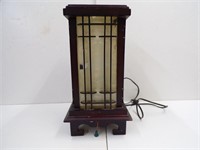 ASIAN LAMP RICE PAPER LINED GLASS INSERTD 8 X 14