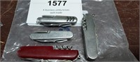 (4) STAINLESS UTILITY KNIVES