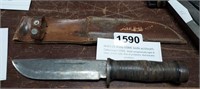 WW2 US ARMY KNIFE CATTARAUGUS #225Q W/ SHEATH