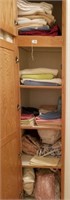 651- Lot Of Towels And Bedding In Hallway Closet