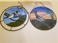 651- (2) Stained Glass Bird Sun Catchers