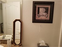 651- 2 Bathroom Artworks And Small Mirror