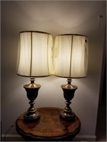 651- Pair Of Classic 35" Brass Table Lamps