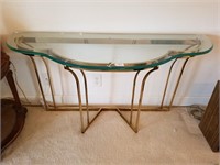 651- Beautiful Beveled Glass Sofa Table