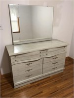 Blonde dresser with mirror