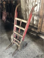 Wooden handle barrel cart