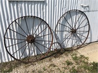 Three wagon wheels