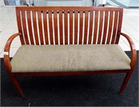 49" Wood Bench Cushioned Seat