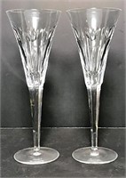 Pair of Waterford Crystal Fluted Champagne