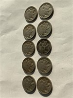 10 Buffalo Nickels