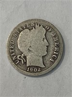 1902 Barber Dime Silver