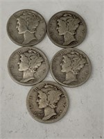 5 Mercury Dimes