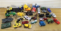 Large lot of toy cars and trucks