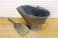 Vintage feed bucket and scoop