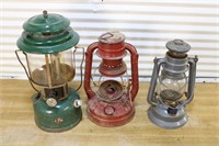 3 vintage camp lanterns