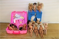 Large lot of barbie dolls