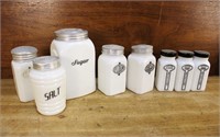 Antique Glass Kitchen Canisters