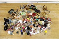 HUGE Lot of Costume Jewelry, Buttons, & More!