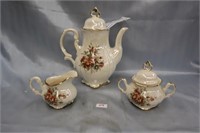 Lusterware Tea pot, cream, sugar