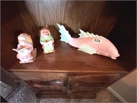 Carved Fish Home Decor & 2 Banks