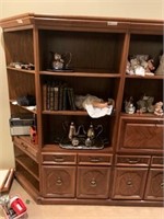 BOOKCASE WITH THREE SHELVES, TWO DRAWERS