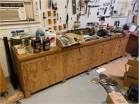LARGE SHOP MADE WORK CABINET WITH 8 DOORS