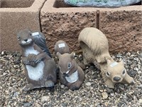 Three Yard Art Squirrels
