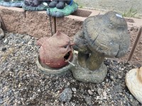 Cardinal Birdhouse/ Feeder and Cement Fungus