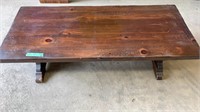 Solid wood coffee table. 53in x 23in x 17in