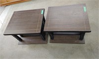 2 Wood Side Tables, 20 z 24 x 19 inches